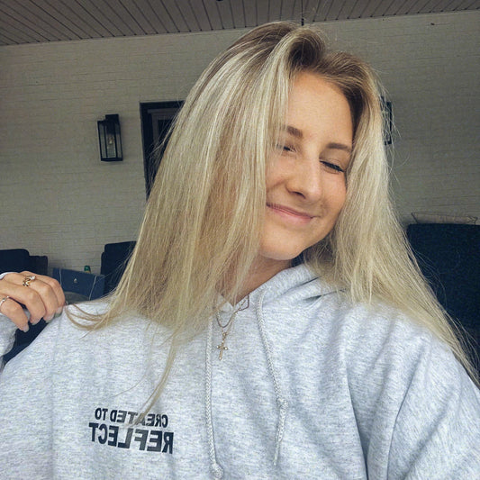 created to reflect glory front side hoodie