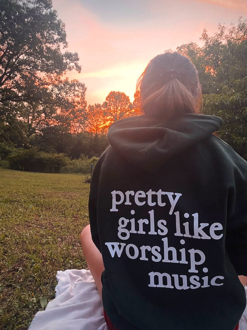 Pretty Girls Like Worship Music Hoodie