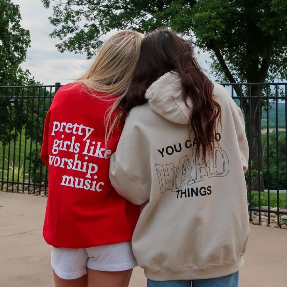 You can do hard things hoodie back side christian