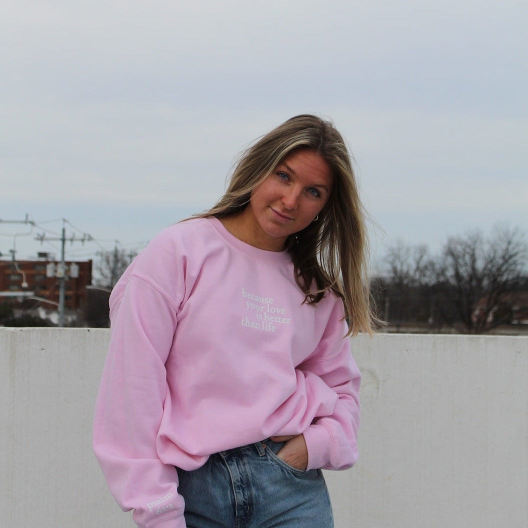 pretty girls like worship music front side crewneck