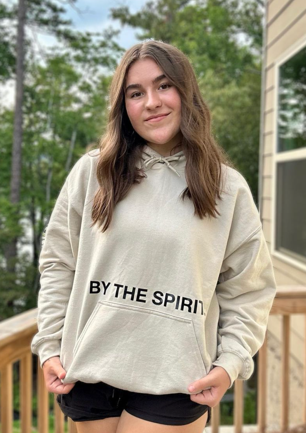 you can do hard things by the spirit  front side hoodie