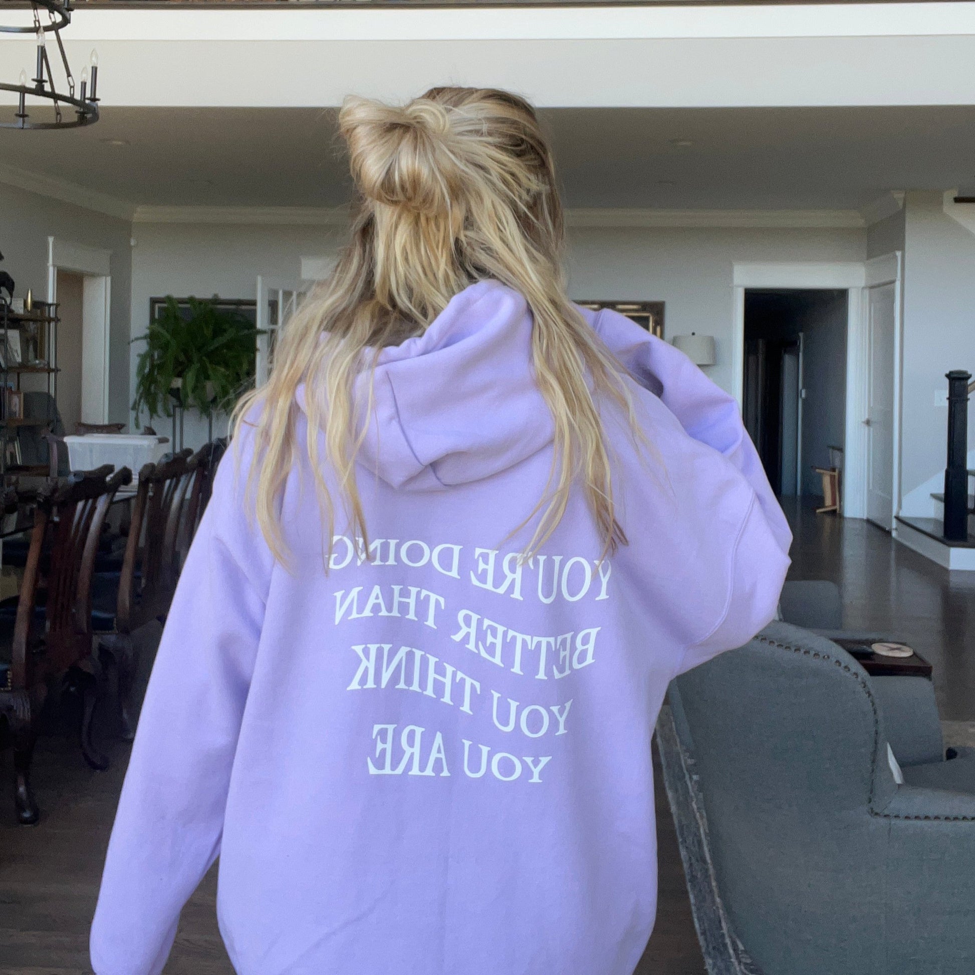 youre doing better than you think you are hoodie purple