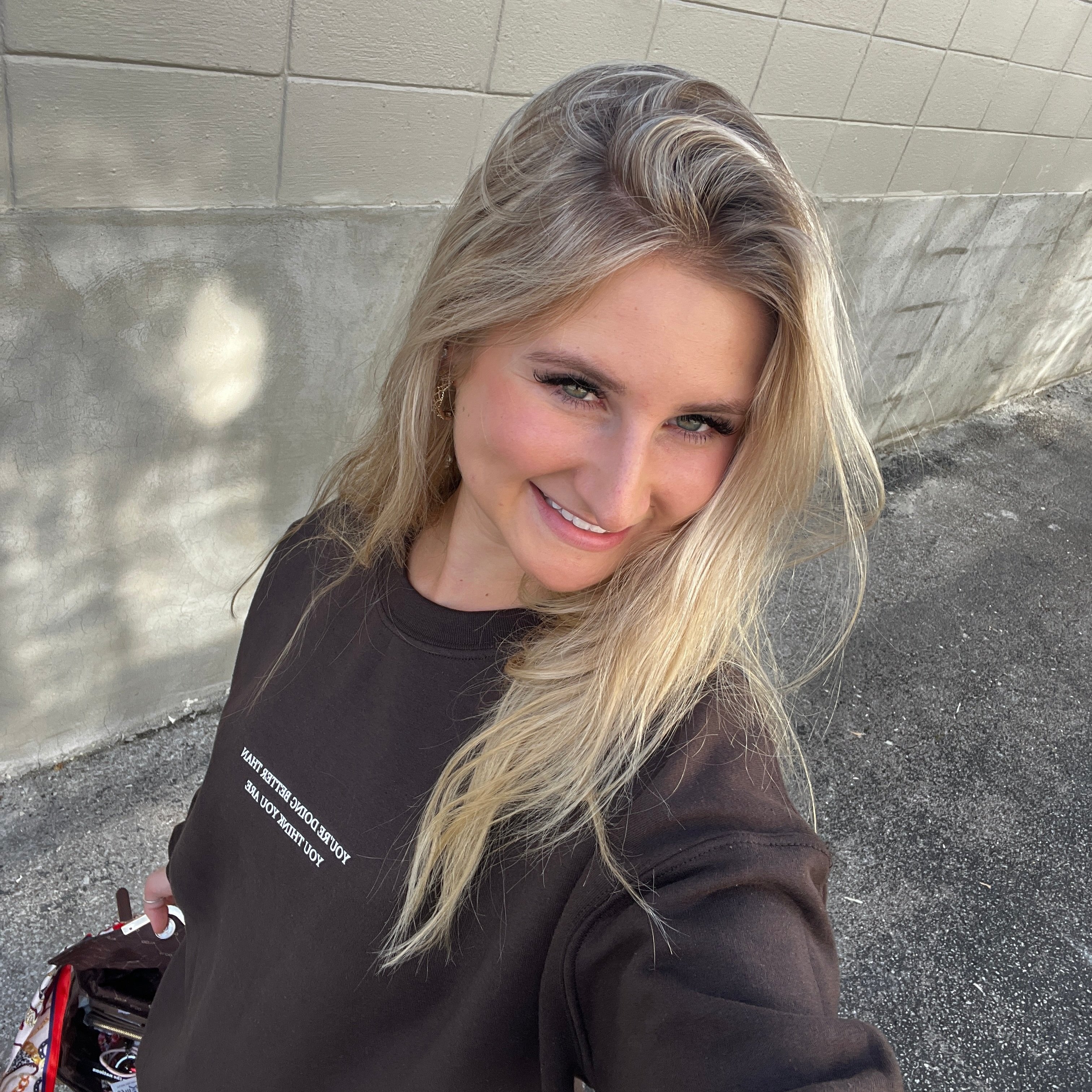 You're doing better than you think you are Crewneck