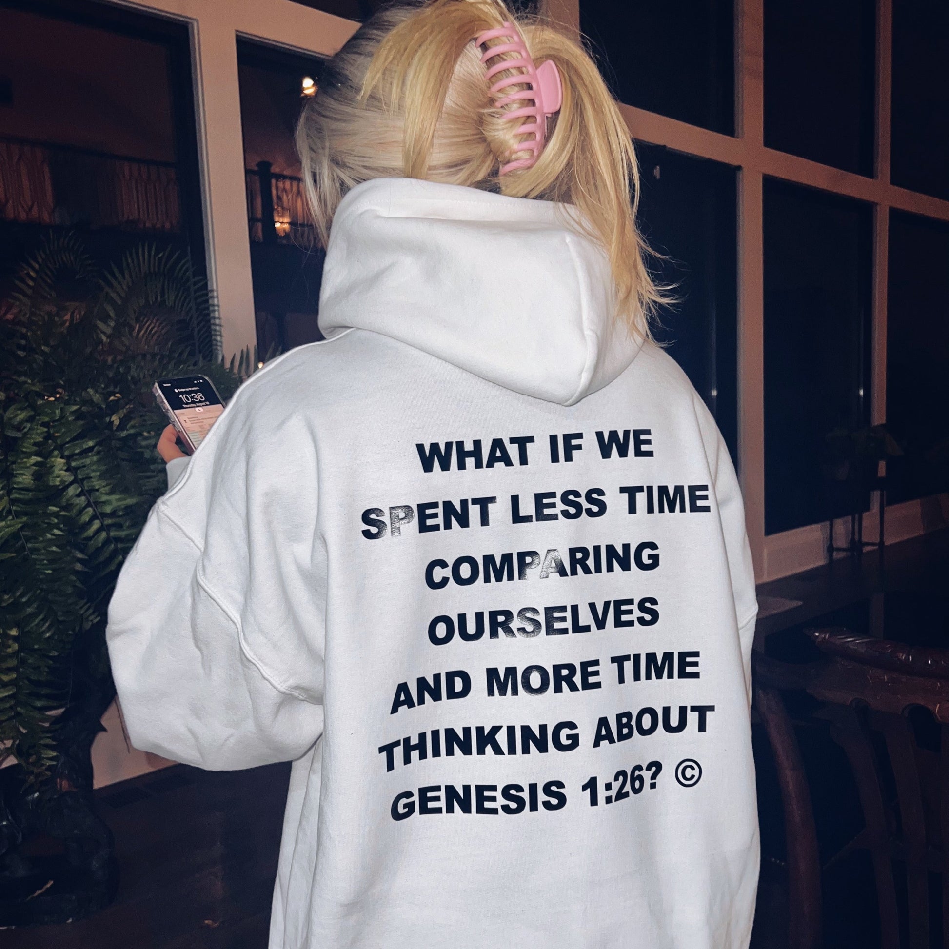 made in the image of God Hoodie back side